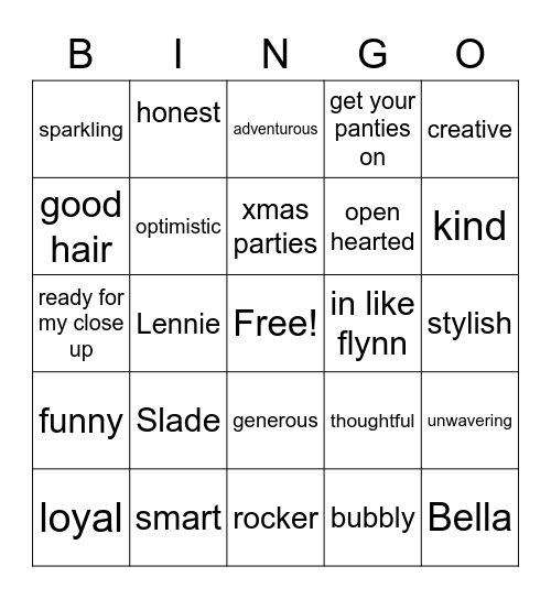Cher's Birthday Bingo Card