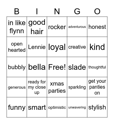 Cher's Birthday Bingo Card