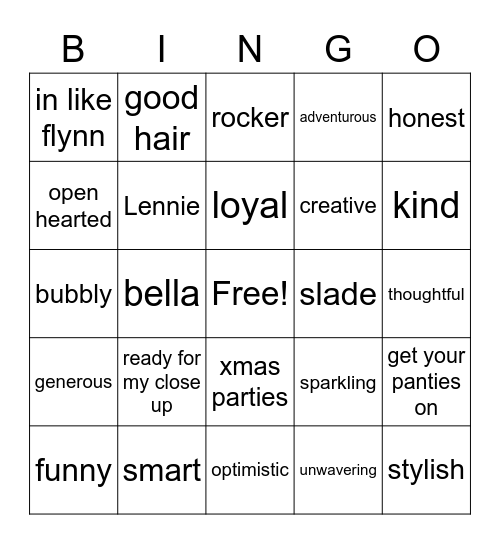 Cher's Birthday Bingo Card