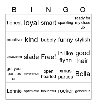 Cher's Birthday Bingo Card