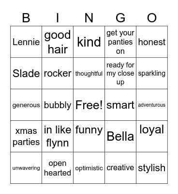 Cher's Birthday Bingo Card