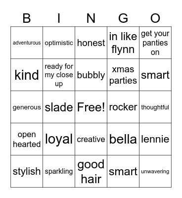 Cher's Birthday Bingo Card