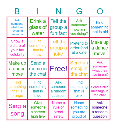 BG6 Bingo Game Bingo Card