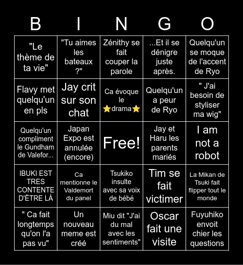 Panel Danganronpa 202? Bingo Card