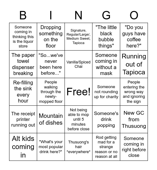 Boba Tonka Bingo Card