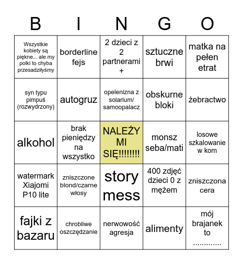 Madka polka 500+ Bingo Card