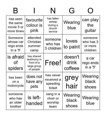 Ice Breaker - Find someone who..... Bingo Card