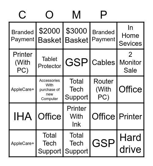 Computers Bingo Card