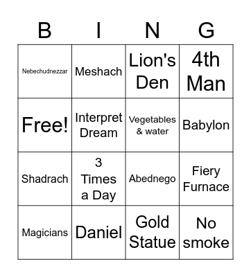 Daniel Review Bingo Card