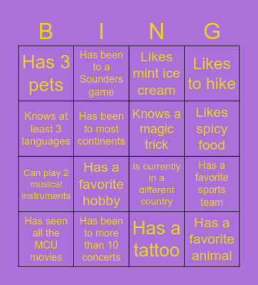 Unite Bingo Card