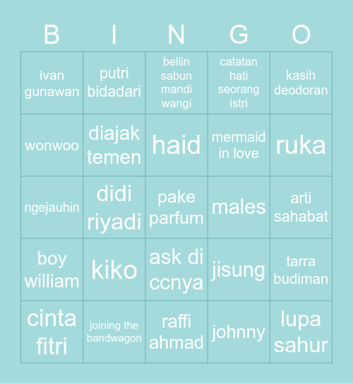 jjjoyi Bingo Card