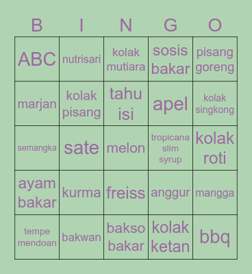 Bingo with Min Mbul Bingo Card