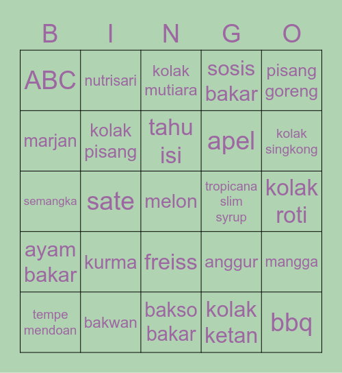 Bingo with Min Mbul Bingo Card