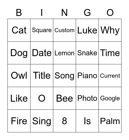 Bingo Card