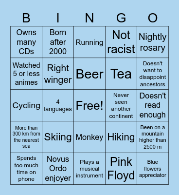 Space Slav's bingo Card