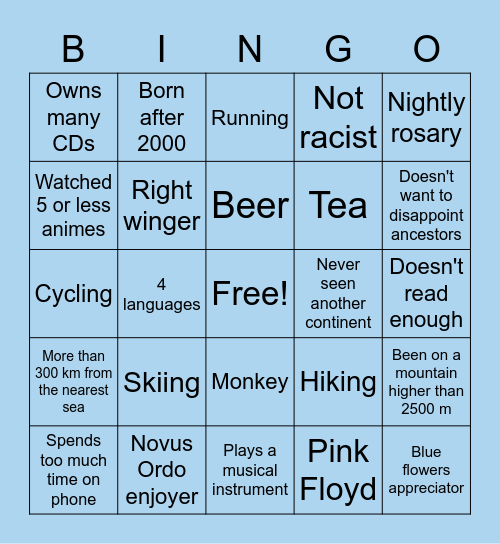 Space Slav's bingo Card