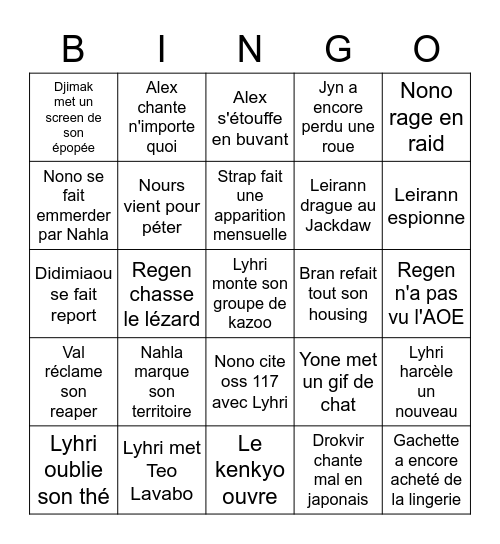 Le bingo des baragouineurs Bingo Card