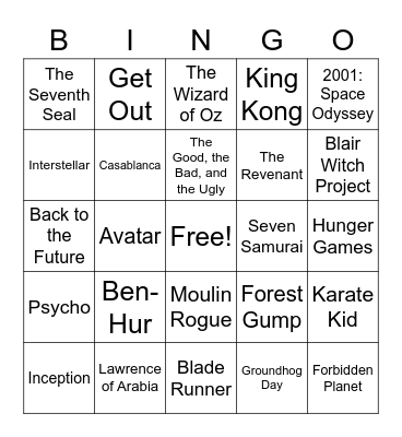 MOVIE BINGO Card
