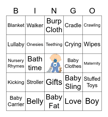 Baby Shower Bingo! Bingo Card