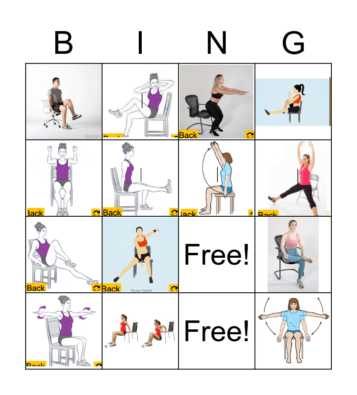 Seated Fit Bingo Card