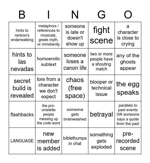 red banquet bingo card Bingo Card