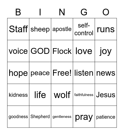 The Good Shepherd Bingo Card