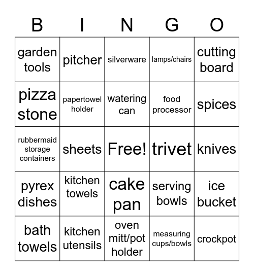 Jess' Bride-To-Bee Shower Bingo Card