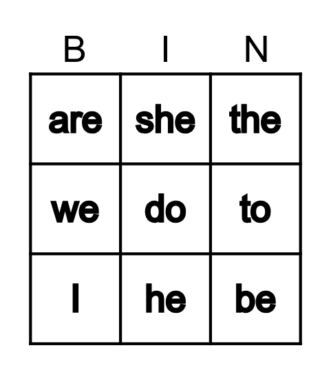 Blue Tricky Word Bingo Card