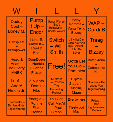 K-dag Bingo Card