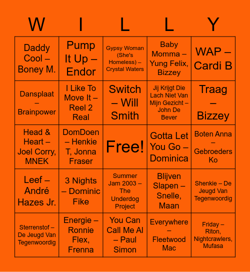 K-dag Bingo Card