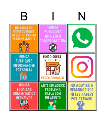 REDES SOCIALES Bingo Card