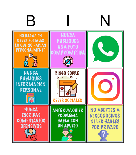 REDES SOCIALES Bingo Card