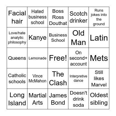 Tom Bingo Card