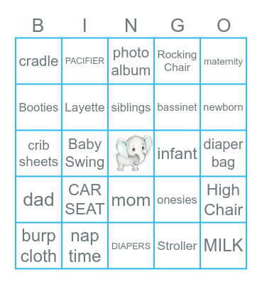 BABY SHOWER Bingo Card