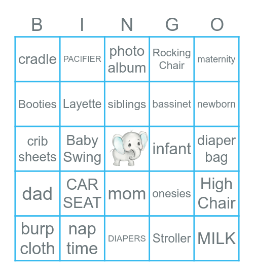 BABY SHOWER Bingo Card