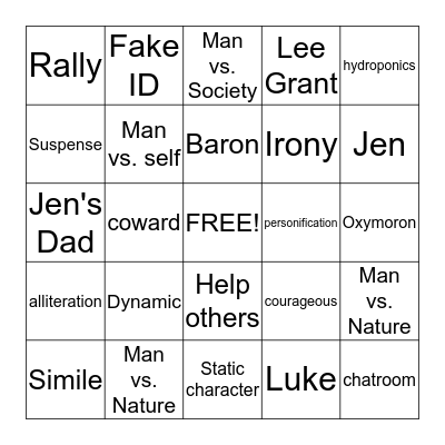 Among the Hidden Part III Bingo Card