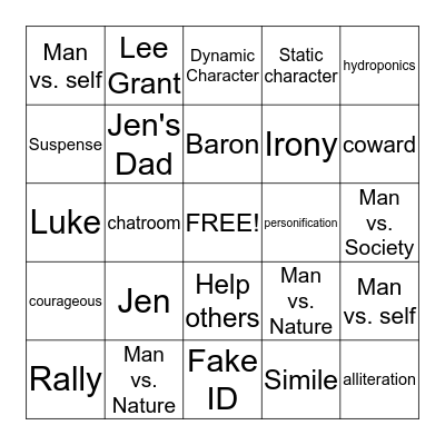 Among the Hidden Part III Bingo Card