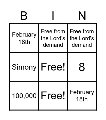 Chapter 13 Bingo Game Bingo Card