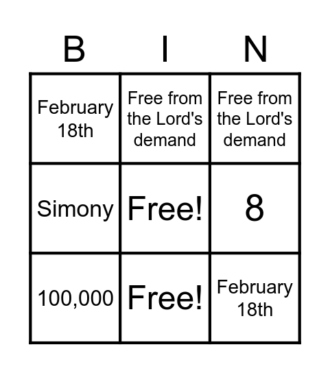 Chapter 13 Bingo Game Bingo Card