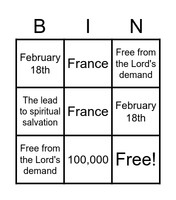 Chapter 13 Bingo Game Bingo Card