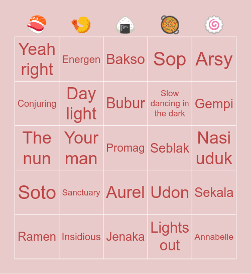 d e m i k i m e e Bingo Card