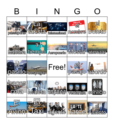 El Avion Bingo Card