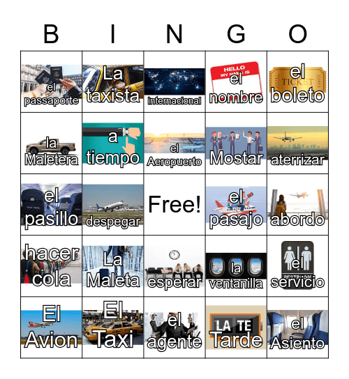 El Avion Bingo Card