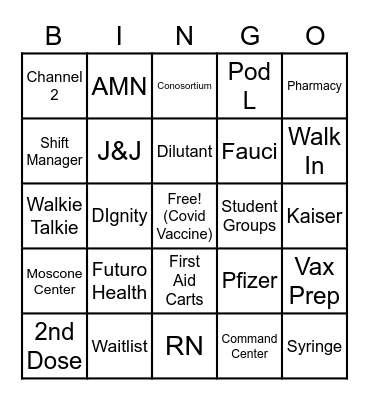 Vaccination Campaign Bingo Card