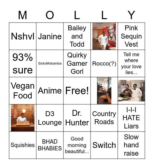 MOLLY BINGO Card