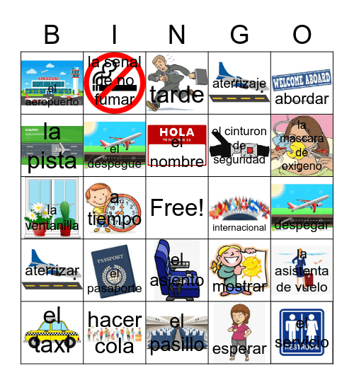 En avion Bingo Card