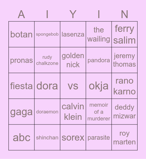 mau bingo Card