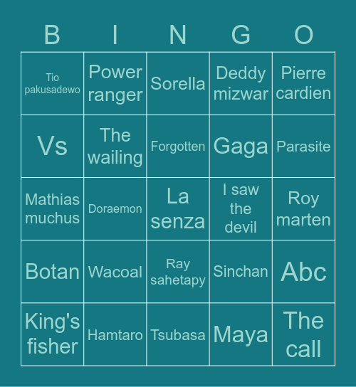 lulu Bingo Card