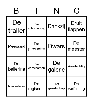 Themawoorden Bingo Card
