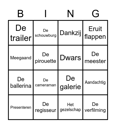 Themawoorden Bingo Card